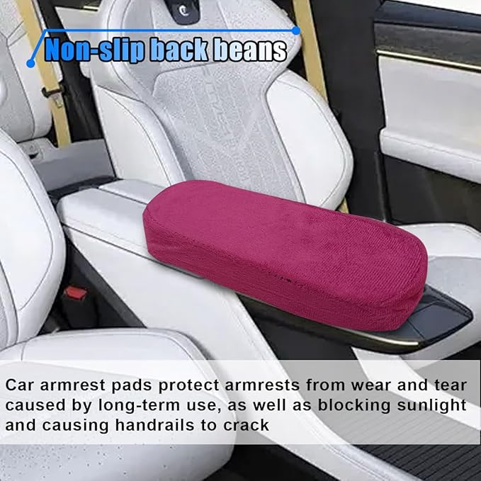 BDZMC 2PCS Car Seat Armrest Covers, Soft & Comfortable Office Chair Arm Pad, Anti-Scratch Car Armrest Cushion, Universal Car Armrest Pillow Protector Cover for Most Cars (Purple)