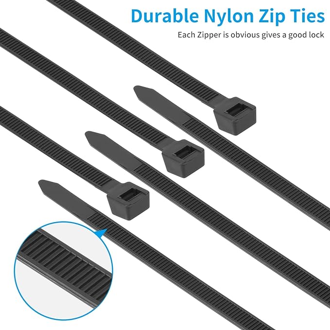 18 inch White Zip Ties Heavy Duty 500 PACK, 200 LBS Ultra Exclusive Strong Plastic Wire Ties, Large Cable Ties Extra Long Tie Wraps, Indoor and Outdoor UV Resistant