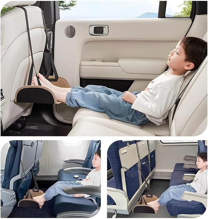 Zpana Car Foot Hammock, Adjustable Vehicle Headrest Seatback Travel Essentials for Foot Rest, Portable No Collapse Thickened Automotive Feet Relax Hammock, Universal for SUV RV Truck (Style A)