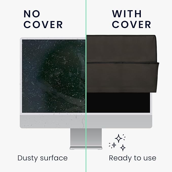 kwmobile Monitor Cover Compatible with 34-35" Monitor - Dust Cover Computer Screen Protector - Dark Grey