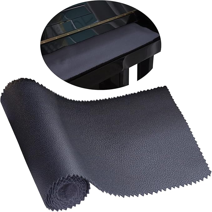 Piano Keyboard Anti-Dust Cover High Technology Fabric Key Cover Cloth Fit For Upright Piano, Electric Piano & Grand piano (Dark blue) (Black)