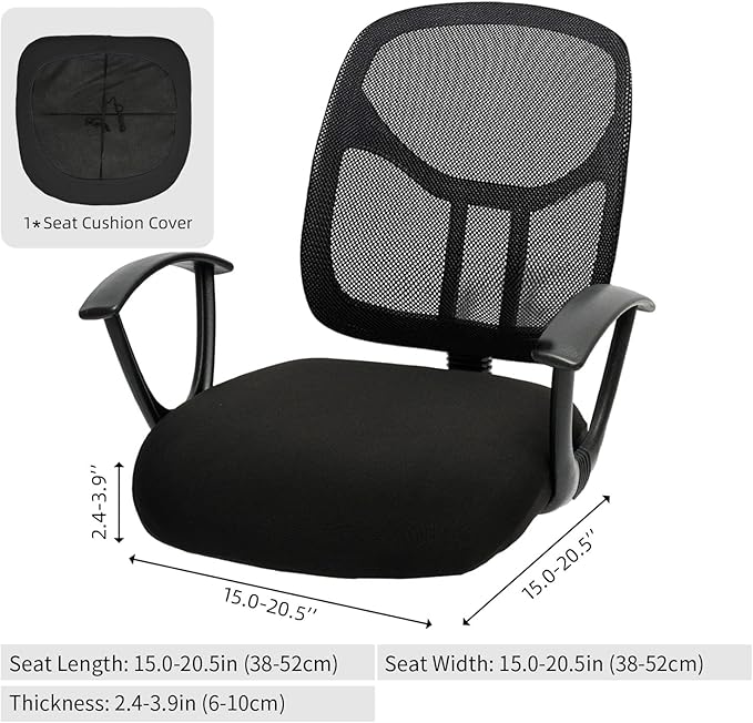 DIVA EN CAMINO DEC Universal Spandex Computer Chair Slipcover - Stretchable Desk Office Chair Seat Cushion Covers - Removable Washable Cushion Protectors for Dogs, Cats, Pets