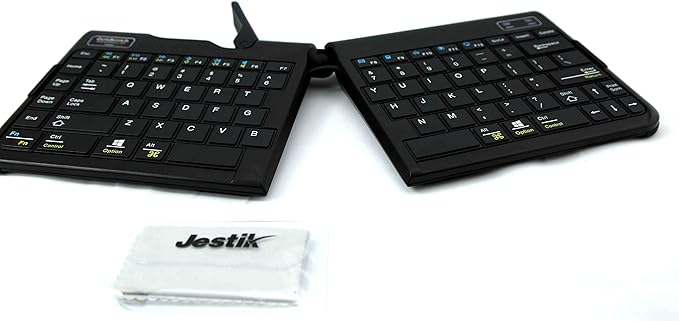 Goldtouch Go!2 Wireless Bluetooth Mobile Keyboard - PC & Mac GTP-0044W Plus Jestik Microfiber Cloth - Value Bundle