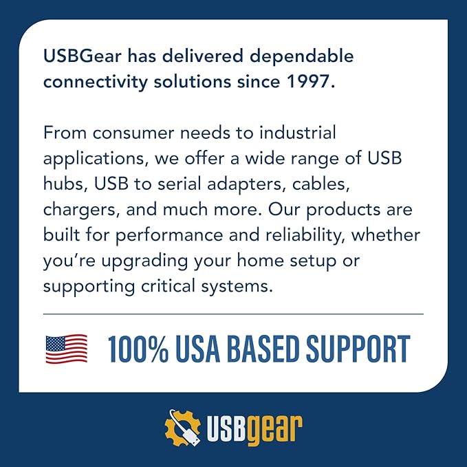 USBGear 10-Port USB Hub 3.2 Gen 1 – Mountable SuperSpeed Data Hub with USB Ports for Laptop, PC, Desktop, and More, 5V/4A Power Adapter with Type-A to Type-B Cable (3ft), Computer Accessories
