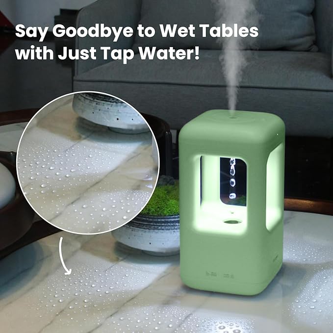 0.6L Mini Anti-Gravity Humidifier, Visual Floating Water Drop Cool Mist Humidifier for Bedroom, Desk & Indoor Plants, Quiet 36dB Night Light, Auto Shut-Off, Unique Gift Idea