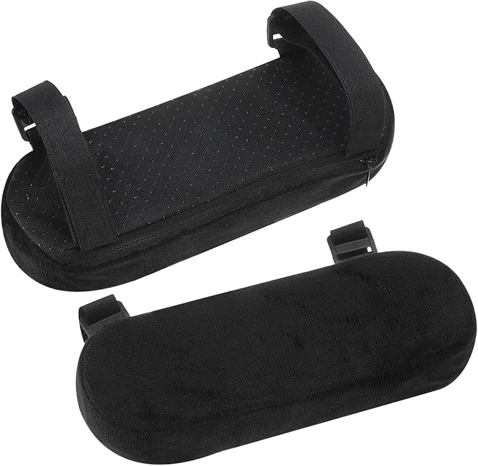 uxcell Memory Foam Chair Armrest Pads, 4 Pair Office Chair Arm Covers, Elbow Pillow for Offices Study Rooms Game Rooms (Black)