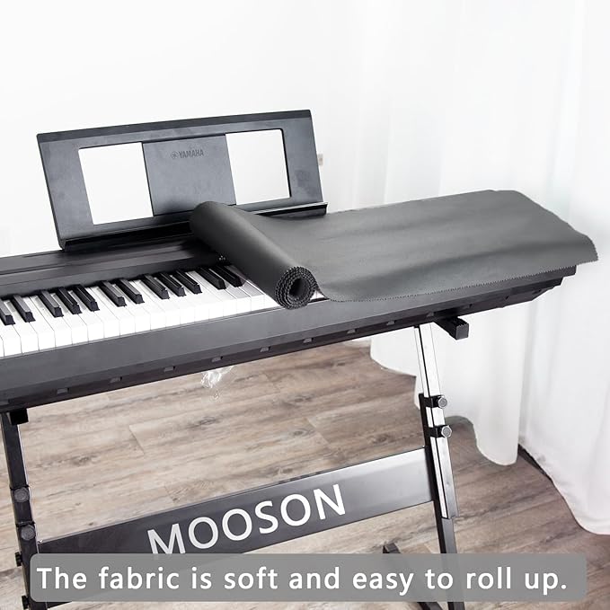 Keyboard Piano Cover, Digital Piano Dust Cover, Light Luxury Soft and Premium Surface, Thickening Electronic Organ Covering Keyboard Update Encasement (Black)