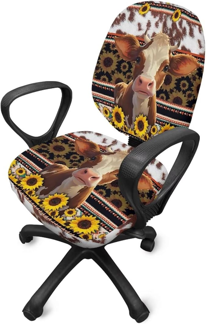 GLENLCWE Pride USA Flag Seat Covers for Chairs Protective Easy to Install Seat Cushion Split Protectors Lightweight Computer Office Chair Cover