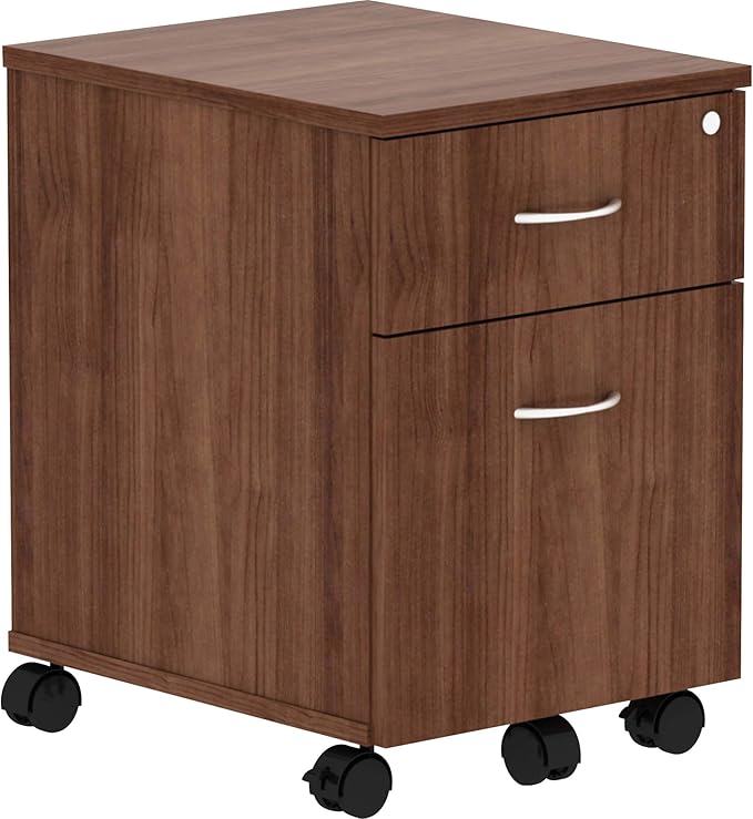 Lorell Revelance Walnut Laminate Mobile Pedestal