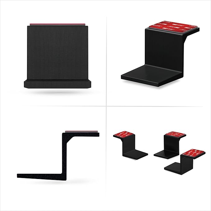 Adhesive Under Desk Laptop Holder Mount, Upto 1.9” / 48mm Thick, For Laptops Macbook Routers Surface iPads Tablets & More, Screw-In & Stick-On