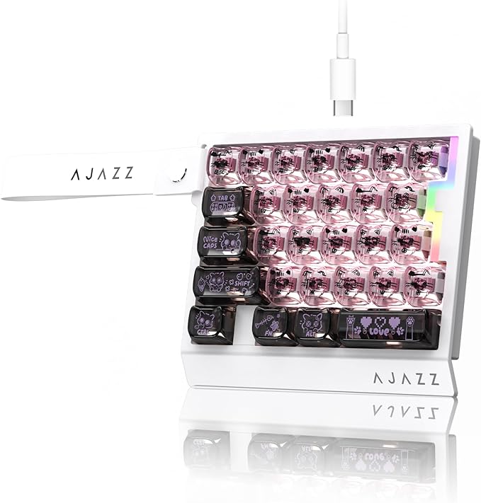 AJAZZ AK029 Wired One Handed Gaming Keyboard,Magnetic Switch, Adjustable Trigger Force, 8KHz Polling, 29 Keys Rapid Fast Mechanical Keyboard, RGB Backlight, SOCD & DKS, Aluminum Plate