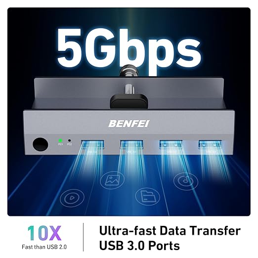 BENFEI USB 3.0 HDMI KVM Switch(8K@60Hz) with 4 USB 3.0 Ports for 2 Computers Sharging Monitor Keyboard Mouse