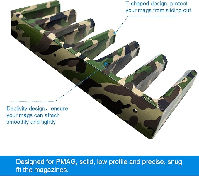 RUSFOL Solid ABS 6X Standard PMAG Wall Mount, Mag Holder, Home Magazine Storage Rack