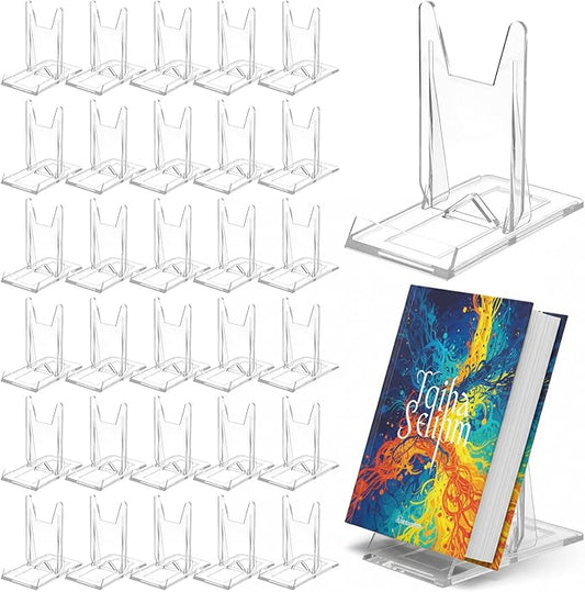 30pcs Adjustable Clear Display Holder Acrylic Book Stand for Display Easel Collector Stand Book Displays Stands for Home Office Wedding Birthday Comic Album CD Magazine Postcard Artworks Party