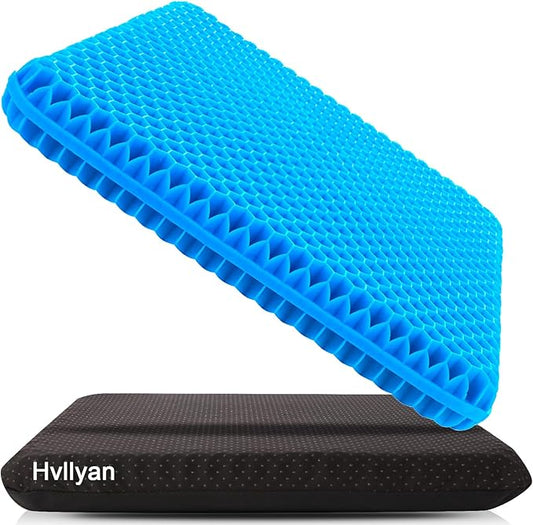 Hvllyan Gel Seat Cushion for Long Sitting (Thick & Extra Large), Gel Cushion for Wheelchair Soft, Chair Cushion, Car Seat Cushion Breathable, for Office Chair for Hip Pain