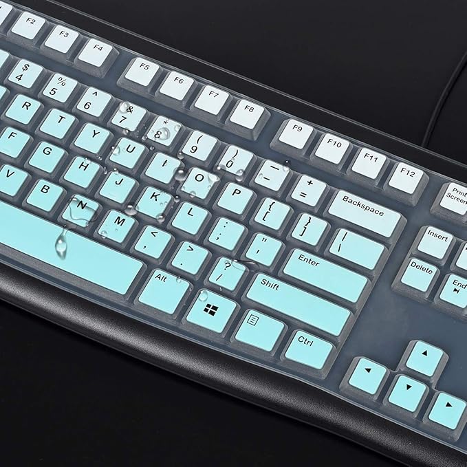 Keyboard Cover for Logitech K120 MK120 Wired Keyboard, Logitech K120 Keyboard Accesseries, Ultra Thin Logitech K120 Keyboard Skin Protector - Gradual Mint