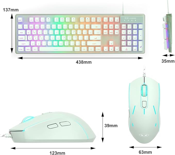 Gaming Keyboard and Mouse Combo, K1 RGB LED Backlit Keyboard with 104 Key Computer PC Gaming Keyboard for PC/Laptop (Green)