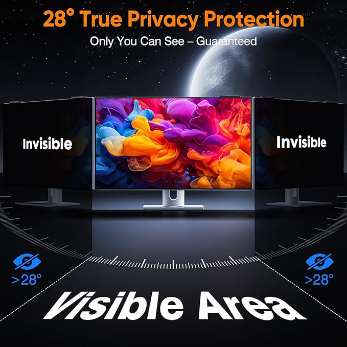 Privacy Screen for Computer Monitor 27 Inch, Anti-Blue Light Screen Protector for Eye Health, Hanging Type, Computer Screen Privacy Shield for Desktop Monitor, Suitable for Office or Home Use