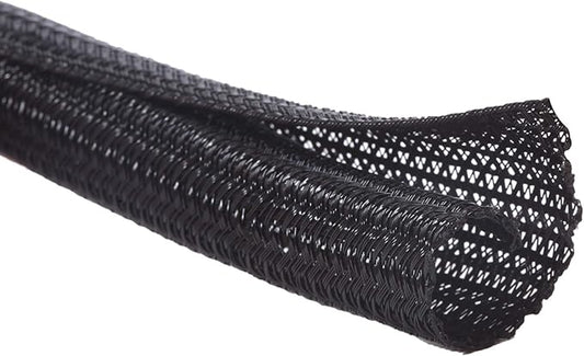 Alex Tech 25ft - 3/4 inch Cord Protector Wire Loom Tubing Cable Sleeve Split Sleeving For USB Cable Power Cord Audio Video Cable – Protect Cat From Chewing Cords - Black