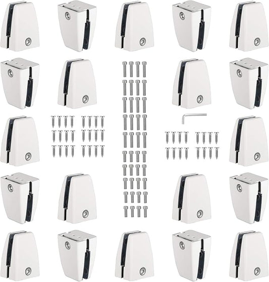 20 PCS Office Desk Partition Support Bracket,Desk Divider Clamp Brackets Shelf Clip Clamp Holder Screen Clip Holders,Desk Privacy Screen Clips Clamps Sneeze Guard Bracket Support 0-1/2" Panel
