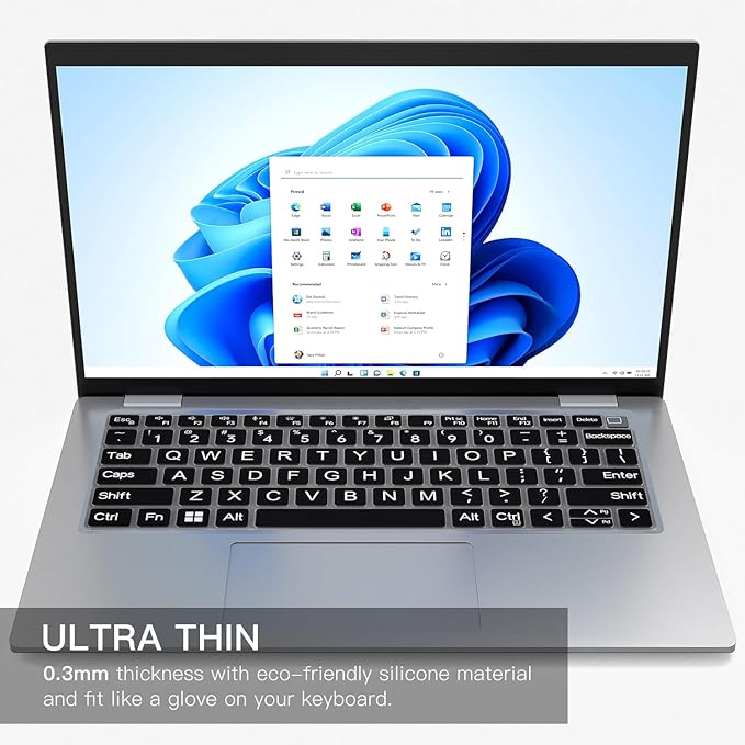 Large Print Keyboard Cover for Dell Latitude 7420 7430 7440 7450 7410 14", Latitude 3440 3450 5450 5440 5420 5430 5431, Latitude 9420 9430 14, Latitude 9510 9520 7520 15" Laptop -Black