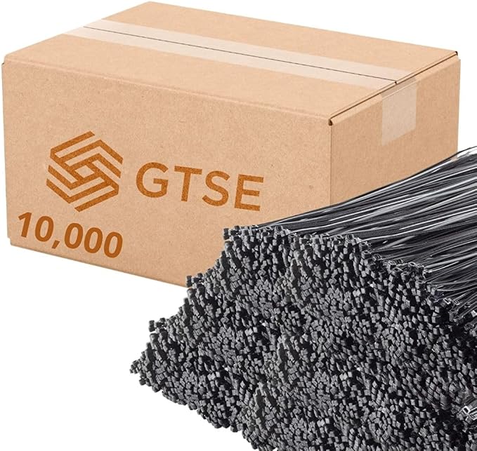 GTSE 12 Inch Black Zip Ties, 10,000 Bulk Pack, 50lb Strength, UV Resistant Long Nylon Cable Ties, Self-Locking 12" Tie Wraps