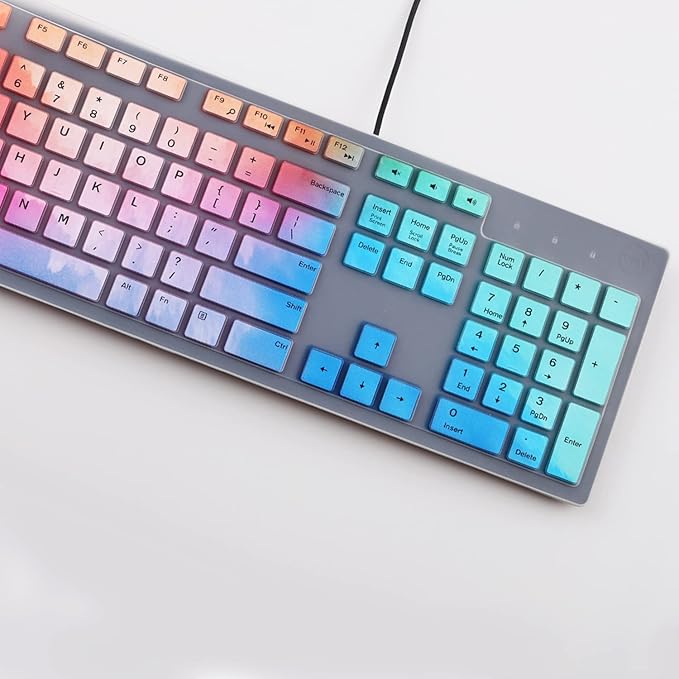 Keyboard Cover for Dell KB216 KB216p KB216d Keyboard/Dell KM636 Keyboard/Dell Optiplex 5250 3050 3240 5460 7450 7050 /Dell Inspiron AIO 3475 3670 3477 7700 Desktop-Colorful