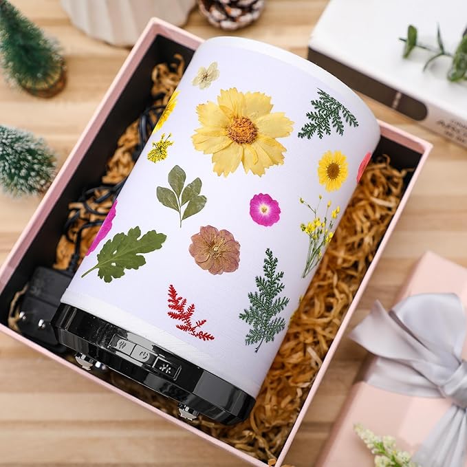 Rossesay Essential Oil Diffuser Flower Humidifiers Lamp, 250ml 7-Color LED Aromatherapy Diffuser with 3 Mist Modes Auto-Off Floral Night Light Gift for Women Mom Home Office Desk Decor