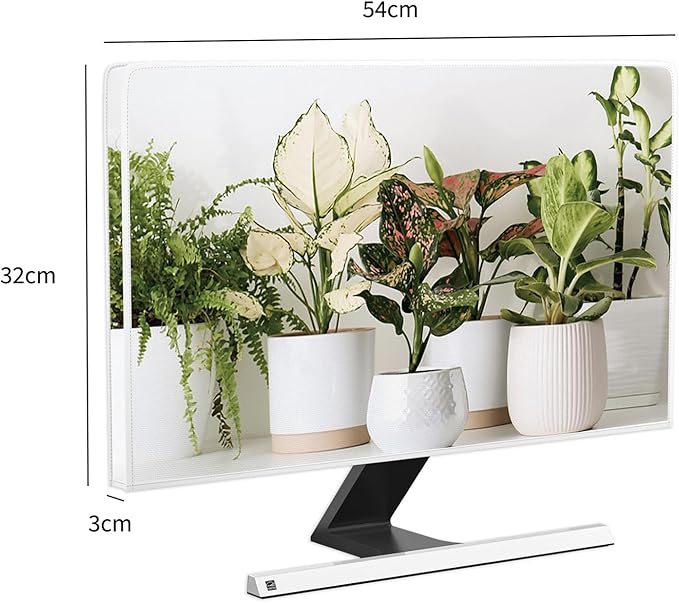 Potted Plant Television Cover 65 Inch Green Potting Botanical Leaf TV Accessories LED LCD OLED TVs Screen Decoration Waterproof Weatherproof and Dust-Proof Dust Cover for TV