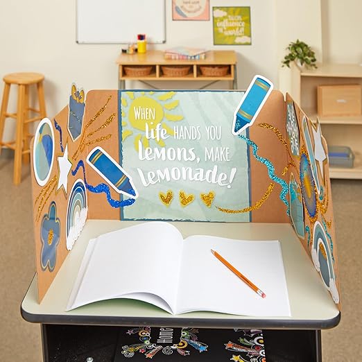 Really Good Stuff Standard Privacy Shields Set of 12, Blue - Enhance Focus and Create a Distraction-Free Learning Environment - Durable and Easy to Store - Desk Dividers for The Classroom