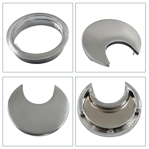 Bonsicoky 2"(50mm) Metal Desk Grommet, Zinc Alloy Desk Cord Hole Cover for Wires Cable Office Desk, Chrome