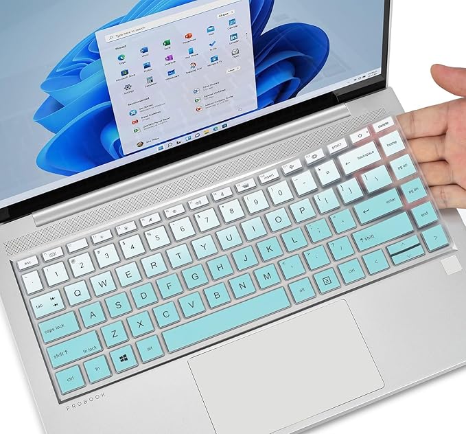 CaseBuy Keyboard Cover for 14" HP Probook 440 445 G8 G9 G10 2023 2022, HP Probook 640 G7 G8 14" Notebook Protector Skin(Not Fit Probook 440 445 G5 G6 G7) -Ombre Mint