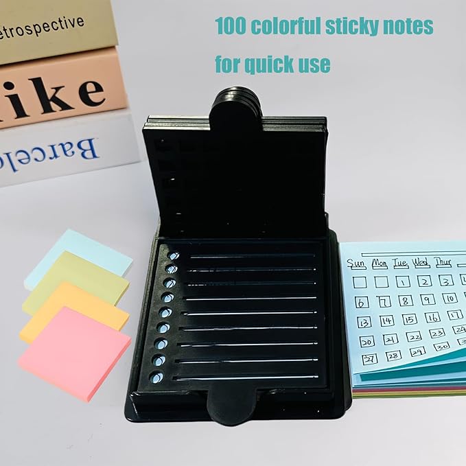 2025 New Sticky Note Stencil, Sticky Note Holder with Five Templates, Suitable for 3x3 Inch Sticky Notes, Perfect for to-Do Lists, Home, Office, Reusable Sticky Notes Dispenser (Yellow 5 Templates)