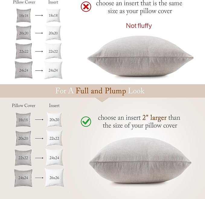 puredown® 24x24 Feather Down Pillow Inserts, 4 Pack Throw Pillow Inserts for Couch, Chairs, Office, Apartments