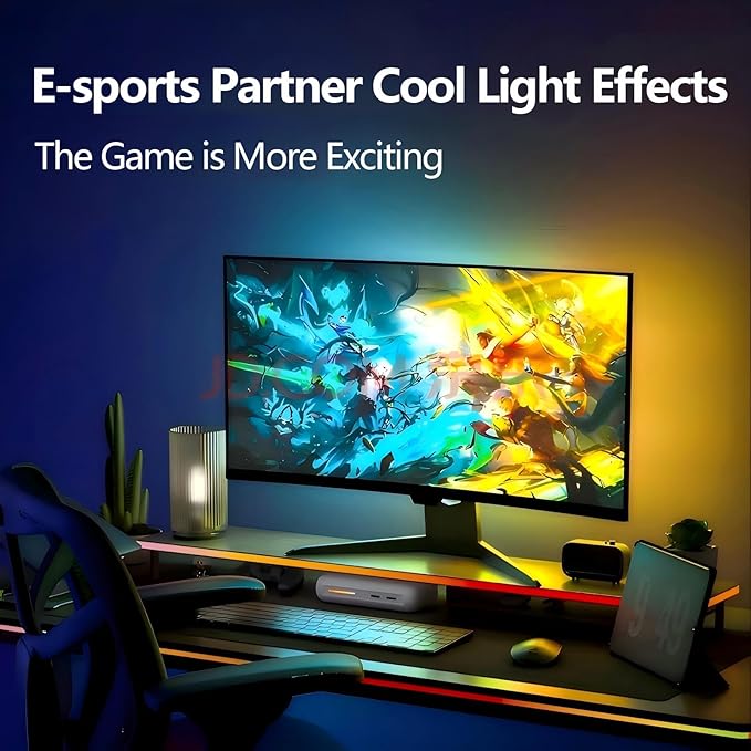 Smart LED Strip Lights for Computer Monitor Backlight, RGB Gaming Lights for 27 inch Screen, 4 Sides