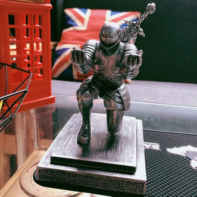 Knight Pen Holder Magnetic Cool Desk Accessories and Organizers Executive Soldier Knight Pen Holder Nice Christmas Gift for Boyfriend Husband Dad Son