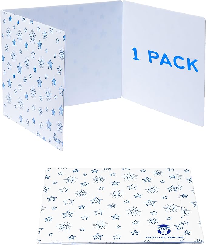 Privacy Folders for Students — Durable + Erasable — Desk Divider Privacy Panel, Easy-Store Privacy Shields for Student Desks, Testing Dividers for Classroom (1)