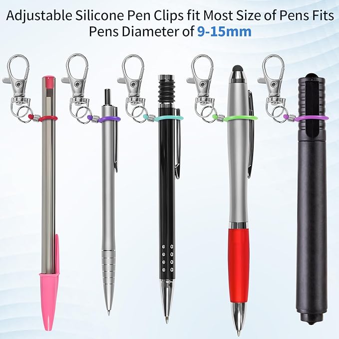 GAQWOK 10PCS Retractable Pen Holders - Clip on Pens for Badge Reel, Perfect Pen Holder for Lanyard, Nurses, and X-ray Marker Holder