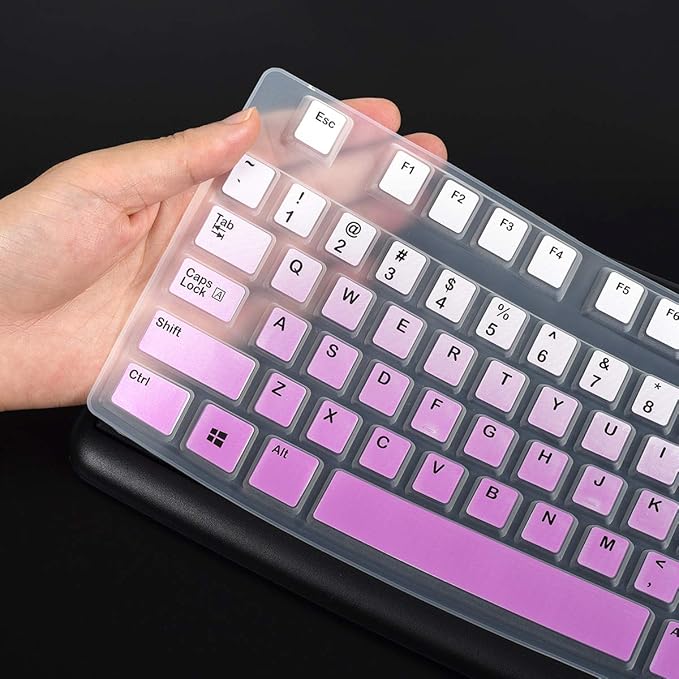 Keyboard Cover for Logitech K120 & MK120 Wired Keyboard, Logitech K120 Keyboard Skin Protector - Gradual Purple