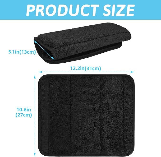 Wheelchair Armrest Covers - Soft Support Cushion Accessories for Wheelchair - Widened Velcro Straps Comfortable and Protective for Wheelchairs, Office Chairs - Comfort Padding Pressure Relief, Black