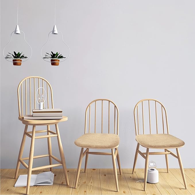 Khaki Foam Seat Cushions Kitchen Chairs Pads for Dining Chairs Non Slip Patio Seat Cushions Set of 4 Washable U Shaped Soft Thick Large Metal Wooden Chair Cushions,17" x 15"