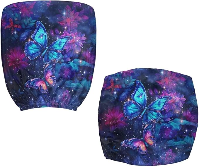 Galaxy Butterfly Computer Chair Covers Stretchable Office Chair Cover Dorm Computer Rotating Chair Slipcover 2 Piece Washable Seat and Back Cover Desk Chair Seat Cushion Protectors Purple