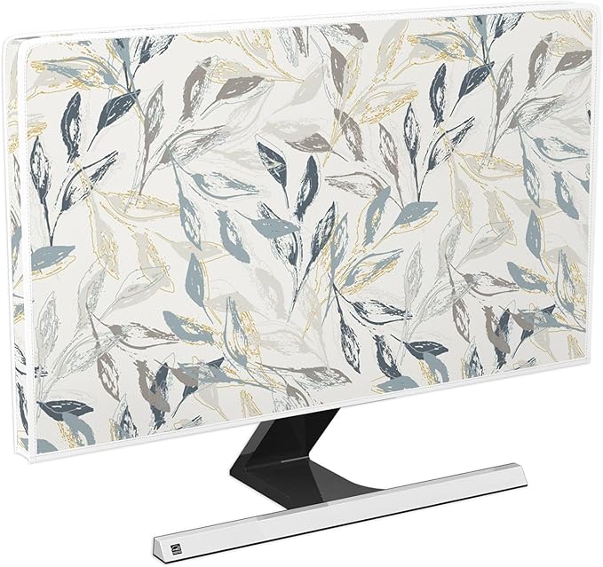 Bohemian Floral Screen TV Covers 32 Inch Artistical Boho Botanical Decorative Water Proof Television Covers for Desktop PC Protector Full Body Cover for TV Screen Decorations