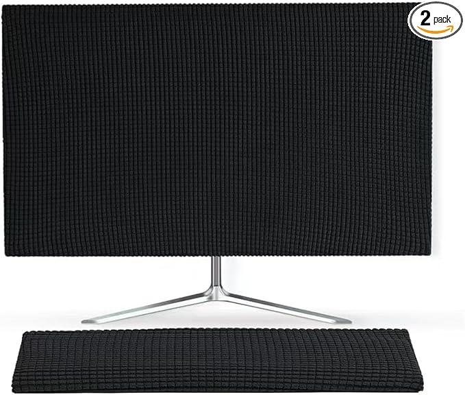 Monitor Dust Cover Keyboard Covers Case Anti-Static Dustproof Protective Cover for LCD/LED/HD Panel Case Computer Sleeve Compatible with PC, Desktop (Black, 27-30inch)