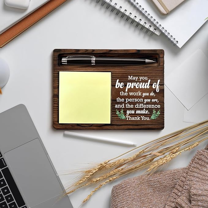 Thank You Gifts for Women Men, Appreciation Gifts for Coworkers Boss Teacher, May You Be Proud of the Work You Do Sticky Note Holder for Office Desk Decor