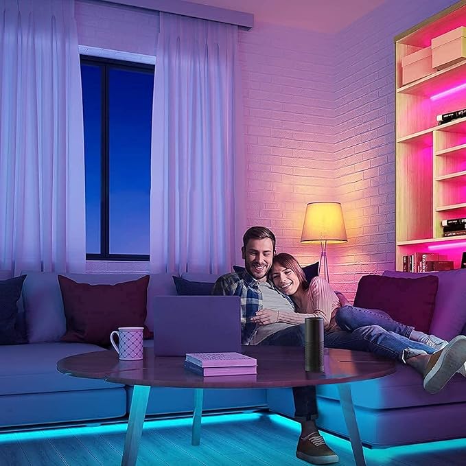 PSTAR LED Strip Lights 65.6ft Music Sync Color Changing RGB Led Lights for Bedroom with App Control Bluetooth LED Lights,USB-Powered for Bedroom Room Apartment Kitchen Party Decorations