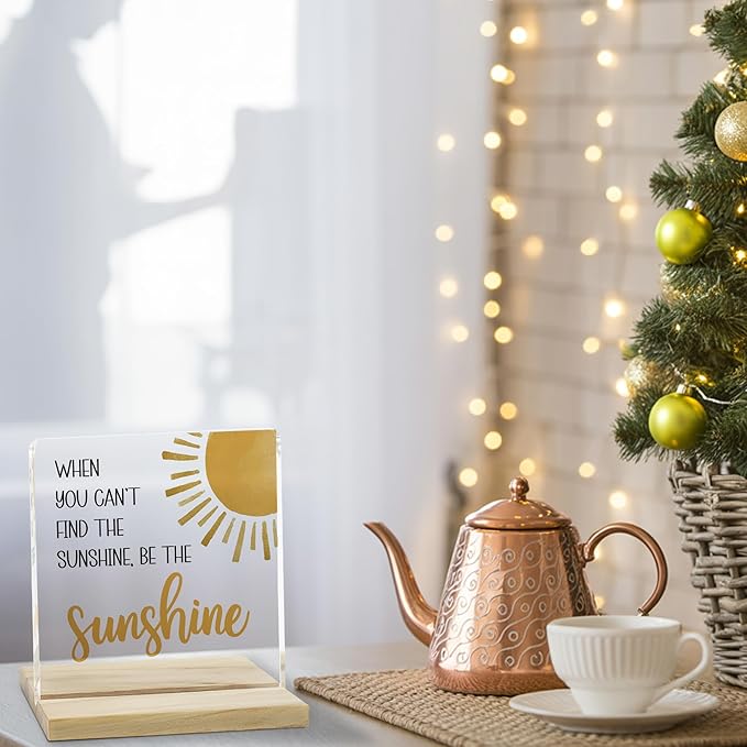 Be the Sunshine Motivational Decor Sign, Sunshine Gifts for Women Acrylic Plaque