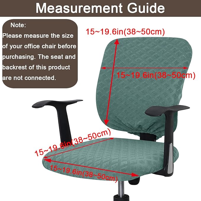 Office Chair Cover Universal Rotating Chair Slipcovers Stretch Removable Protector Computer Chair Seat Cover (Green, Chair Seat Cover + Backrest Cover)