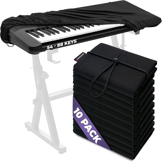 Liquid Stands Piano Keyboard Covers - Keyboard Dust Cover for 88 Keys - Electric Digital Piano Protector Cloth with High Elasticity Spandex & Cord Lock - Full Case Instrument Keys Protector (10)