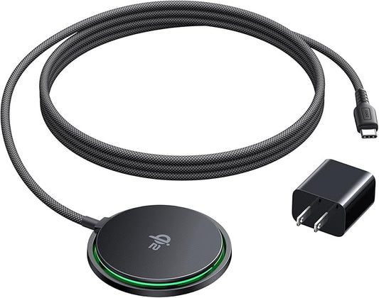 INIU Magnetic Wireless Charger, Qi2 Certified 15W Fast Mag-Safe Wireless Charging Pad with Cooling Fan, Only for iPhone 17 16 15 14 13 12 Series, AirPods, and More (Adapter Included)